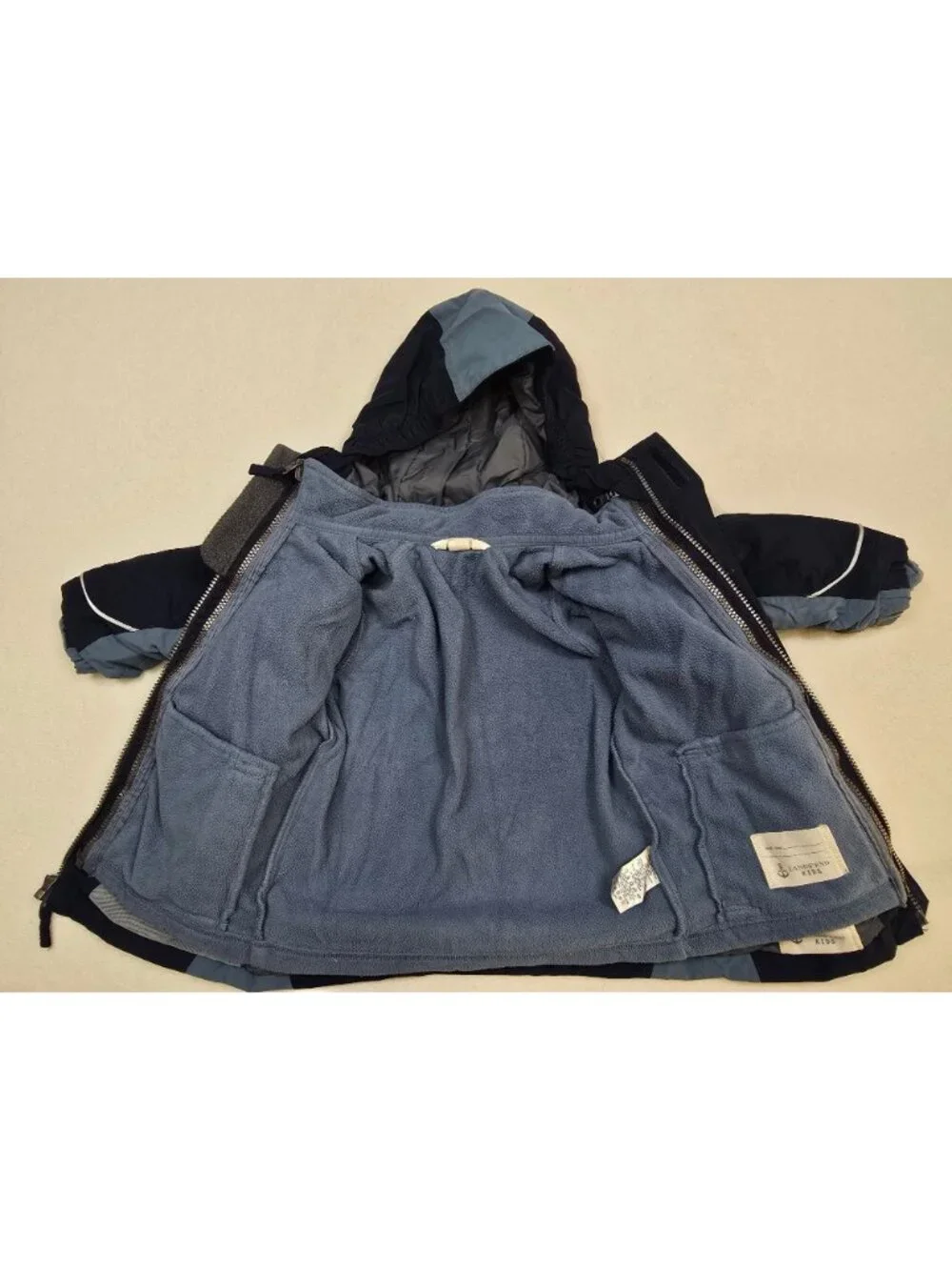 Lands End Kids 3T The Squall Jacket Navy & Blue Outerwear Winter Coat Hooded